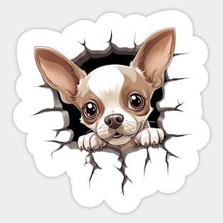 Baby Chihuahua Dog Peeking Sticker